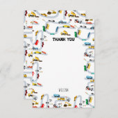 Carte De Remerciements Véhicules de transport Voitures & Camions Route En (Devant / Derrière)