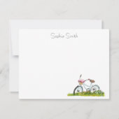 Carte De Remerciements Vélo avec panier de fleurs Notes (Devant)