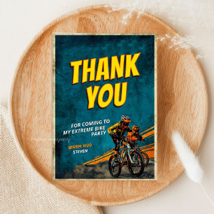 Carte De Remerciements Vélo BMX "Allons-y" Anniversaire - Style Street