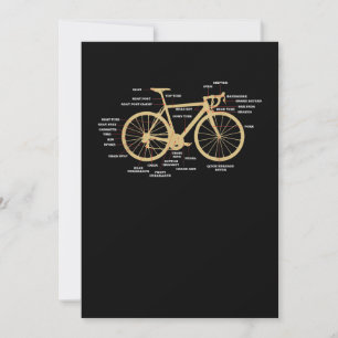 Carte De Remerciements Vélo Cyclisme Anatomie Road Bike Parts Vélo