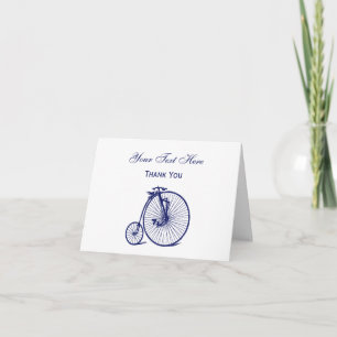 Carte De Remerciements Vélo Penny Farthing Bicycle Bicyclette Vintage Ble