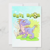 Carte De Remerciements velocirapace de dinosaure mignon (Devant)