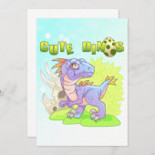Carte De Remerciements velocirapace de dinosaure mignon (Devant / Derrière)