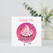 Carte De Remerciements Vendeurs de cupcake mignons ou boulanger (Debout devant)