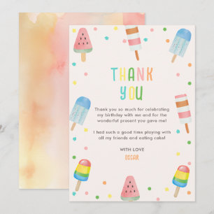 Carte De Remerciements Venez vous détendre avec une glace Anniversaire En