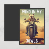 Carte De Remerciements Vent dans mes griffes : Un Bulldog à cheval sur un (Devant / Derrière)