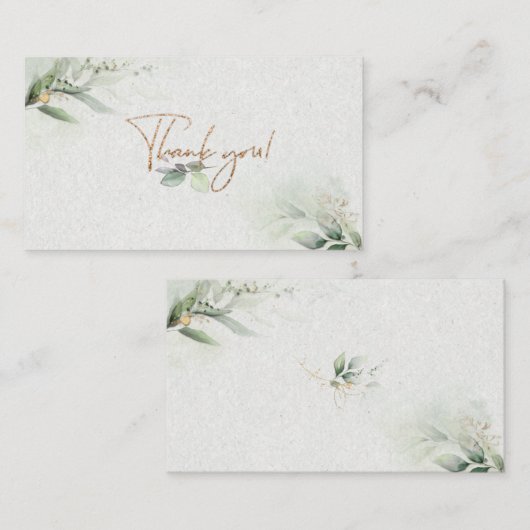 Carte de remerciements verdoyant - design feuille (Devant / Derrière)