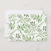Carte De Remerciements Verdure Aquarelle Vert couronne Mariage botanique (Dos)