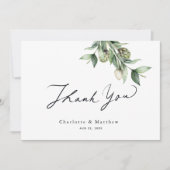 Carte De Remerciements Verdure & Artichokes Mariage aquarelle (Devant)