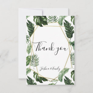 Carte De Remerciements Verdure Botanique Tropical Monstera Mariage feuill