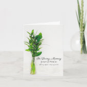 Carte De Remerciements Verdure dans les funérailles de Vase Sympathie (Devant)