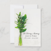 Carte De Remerciements Verdure dans les funérailles de Vase Sympathie (Devant)