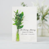 Carte De Remerciements Verdure dans les funérailles de Vase Sympathie (Debout devant)