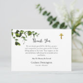 Carte De Remerciements Verdure délicate Simples funérailles orthodoxes (Debout devant)