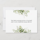 Carte De Remerciements Verdure Floral Élégant Script Coeur (Dos)