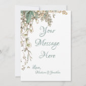 Carte De Remerciements Verdure Floral Garland Script Mariage élégant (Dos)