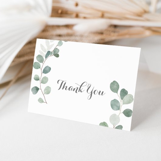 Carte De Remerciements Verdure minimaliste Eucalyptus Plier Mariage
