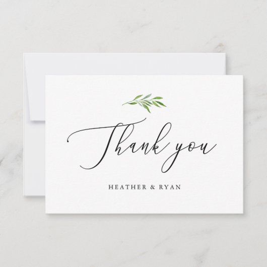 Carte De Remerciements Verdure rustique Élégant (Devant)