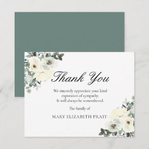 Carte De Remerciements Verdure rustique Fontaines florales blanches
