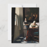 Vermeer - Lady Écrire une lettre avec sa bonne