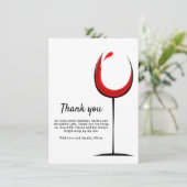 Carte De Remerciements Verre rouge simple Anniversaire (Debout devant)