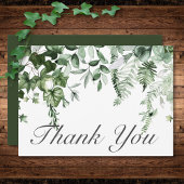 Carte De Remerciements Verre rustique & Sage Green Mariage vert
