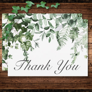Carte De Remerciements Verre rustique & Sage Mariage de verdure