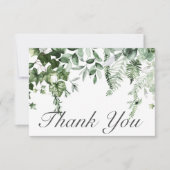 Carte De Remerciements Verre rustique & Sage Mariage de verdure (Devant)