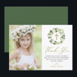 Carte De Remerciements Verrerie d'Hydrangée blanche Photo Première commun<br><div class="desc">Envoyez des remerciements à votre famille et à vos amis avec ce premier carte de remerciements de communion personnalisable. Il présente une couronne florale aquarelle de fleurs d'hydrangée blanche. Personnalisez en ajoutant vos détails et votre photo. Des invitations et d'autres articles correspondants sont disponibles.</div>