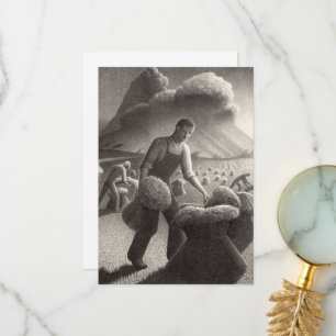 Carte De Remerciements Vers la tempête par Grant Wood