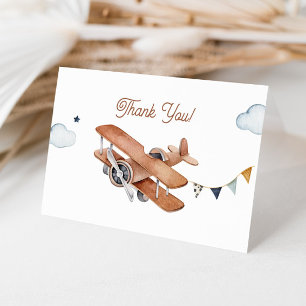 Carte De Remerciements Vers le haut et vers l'extérieur, Baby shower Vint