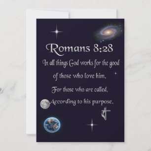 Carte De Remerciements verset biblique chrétien Romains 8:28