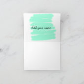 Carte De Remerciements Vert aquarelle ajouter nom message texte lancer (Intérieur)