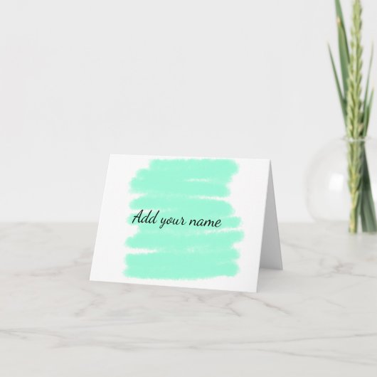 Carte De Remerciements Vert aquarelle ajouter nom message texte lancer (Devant)
