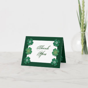 Carte De Remerciements Vert blanc anniversaire de mariage irlandais