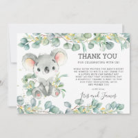 Vert chic rustique Cute Koala Baby shower Boy