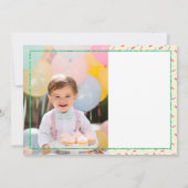 Carte de remerciements vert de chien de ballon (Dos)