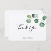 Carte de remerciements vert d'eucalyptus (Devant / Derrière)