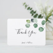 Carte de remerciements vert d'eucalyptus (Debout devant)