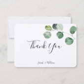 Carte de remerciements vert d'eucalyptus (Devant)
