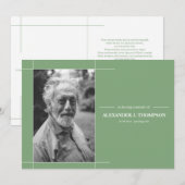 Carte De Remerciements Vert en bon état moderne et blanc dans (Devant / Derrière)