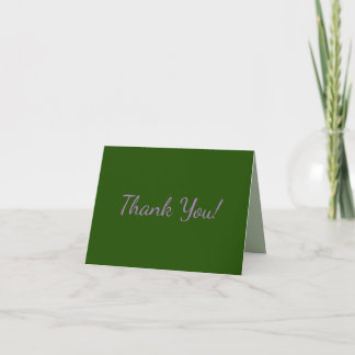 Carte De Remerciements Vert foncé avec texte lavande