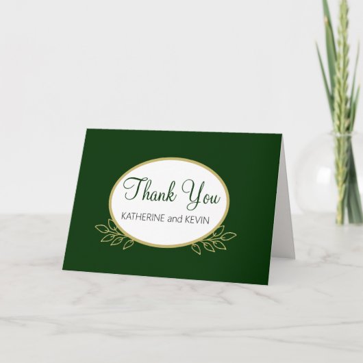 Carte De Remerciements Vert forestier simple (Devant)