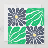 Carte De Remerciements Vert marine floral abstrait élégant (Devant)