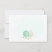 Carte De Remerciements vert menthe et fleurs blanches or fleuri mariage (Dos)