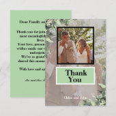 Carte De Remerciements Vert Menthe Monnaie Moderne (Devant / Derrière)