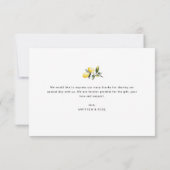 Carte De Remerciements Vert moderne Mariage de fleurs de citron (Dos)