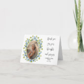 Carte De Remerciements Vert Ovale encadrée Photo Petits funérailles pliée (Devant)