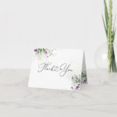 Carte de remerciements vert pourpre (Devant)