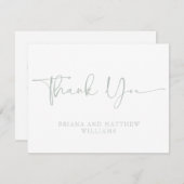 Carte de remerciements vert Sage (Devant / Derrière)